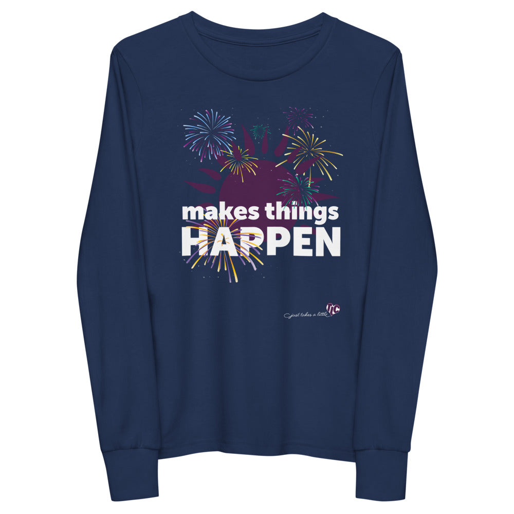 Makes Things Happen — Youth Long Sleeve Dark Tee